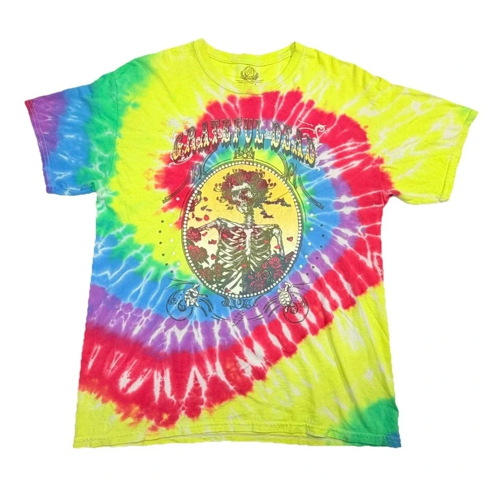 2015 Grateful Dead 50th Anniversary Tie Dye T‎ Shirt L Skeleton Ripple Junction